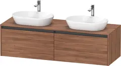 Duravit Ketho.2 Servantskap, 2 Skuffer 1600x550 mm, Dobbel, Valn&#248;tt