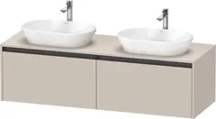 Duravit Ketho.2 Servantskap, 2 Skuffer 1600x550 mm, Dobbel, Taupe