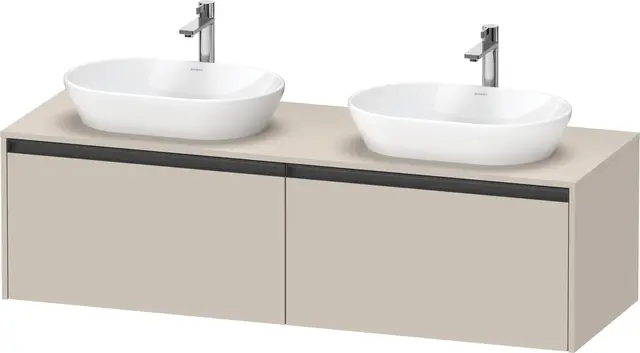 Duravit Ketho.2 Servantskap, 2 Skuffer 1600x550 mm, Dobbel, Taupe 