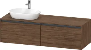 Duravit Ketho.2 Servantskap, 2 Skuffer 1600x550 mm, Servant venstre