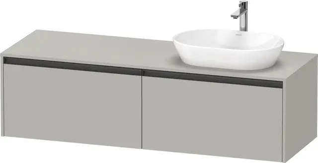 Duravit Ketho.2 Servantskap, 2 Skuffer 1600x550 mm, Høyre, Betonggrå 