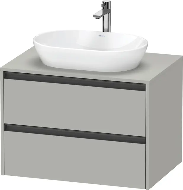 Duravit Ketho.2 Servantskap, 2 Skuffer 800x550 mm, Betonggrå 