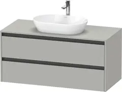 Duravit Ketho.2 Servantskap, 2 Skuffer 1200x550 mm, Betonggr&#229;