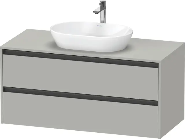 Duravit Ketho.2 Servantskap, 2 Skuffer 1200x550 mm, Betonggrå 