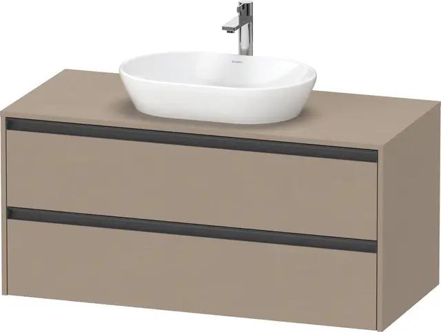 Duravit Ketho.2 Servantskap, 2 Skuffer 1200x550 mm, Tekstil 