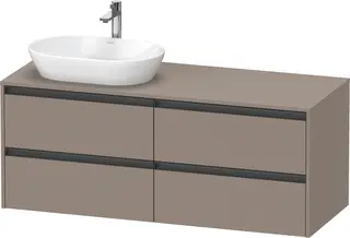 Duravit Ketho.2 Servantskap, 4 Skuffer 1400x550 mm, Servant venstre