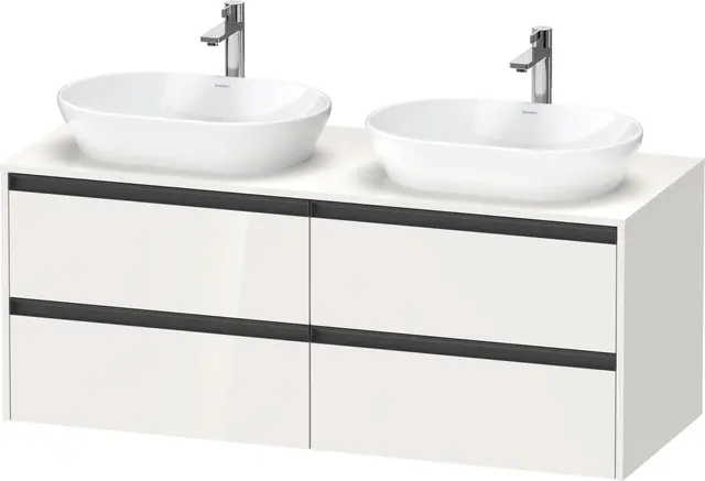 Duravit Ketho.2 Servantskap, 4 Skuffer 1400x550 mm, Høyre, Taupe Matt 