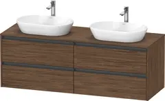 Duravit Ketho.2 Servantskap, 4 Skuffer 1600x550 mm, Dobbel, M&#248;rk Valn&#248;tt