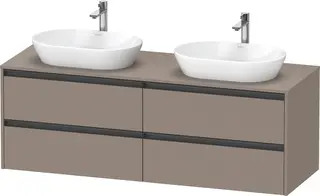 Duravit Ketho.2 Servantskap, 4 Skuffer 1600x550 mm, for dobbel servant