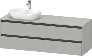 Duravit Ketho.2 Servantskap, 4 Skuffer 1600x550 mm, Servant venstre