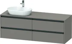 Duravit Ketho.2 Servantskap, 4 Skuffer 1600x550 mm, Venstre, Basalt