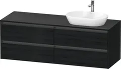 Duravit Ketho.2 Servantskap, 4 Skuffer 1600x550 mm, Høyre, Sort Eik