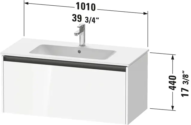 Duravit Ketho.2 Servantskap, 1 Skuff 1010x480 mm, Valnøtt 