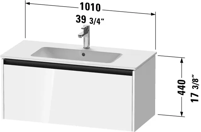 Duravit Ketho.2 Servantskap, 1 Skuff 1010x480 mm, Valnøtt 