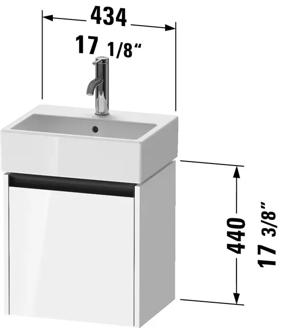 Duravit Ketho.2 Servantskap, 1 Dør 434x338 mm, Høyre, Taupe 