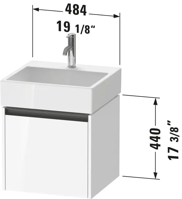 Duravit Ketho.2 Servantskap, 1 Skuff 484x460 mm, Eik Natur 