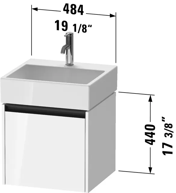 Duravit Ketho.2 Servantskap, 1 Skuff 484x460 mm, Eik Natur 