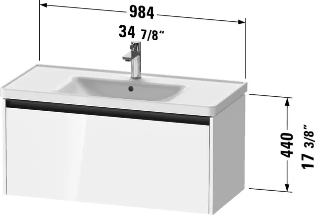 Duravit Ketho.2 Servantskap, 1 Skuff 984x455 mm, Eik Natur 