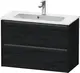 Duravit Ketho.2 Servantskap, 2 Skuffer 810x390 mm, Sort Eik