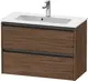 Duravit Ketho.2 Servantskap, 2 Skuffer 810x390 mm, M&#248;rk Valn&#248;tt