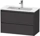 Duravit Ketho.2 Servantskap, 2 Skuffer 810x390 mm, Grafitt Matt