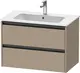 Duravit Ketho.2 Servantskap, 2 Skuffer 810x480 mm, Tekstil