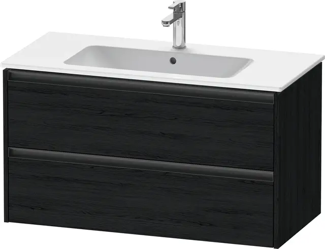 Duravit Ketho.2 Servantskap, 2 Skuffer 1010x480 mm, Sort Eik 