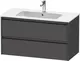 Duravit Ketho.2 Servantskap, 2 Skuffer 1010x480 mm, Grafitt Matt