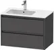 Duravit Ketho.2 Servantskap, 2 Skuffer 810x480 mm, Venstre, Grafitt Matt