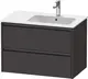 Duravit Ketho.2 Servantskap, 2 Skuffer 810x480 mm, H&#248;yre, Grafitt Matt