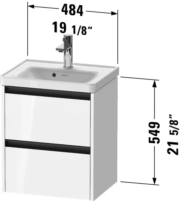 Duravit Ketho.2 Servantskap, 2 Skuffer 484x375 mm, Eik Natur 