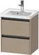 Duravit Ketho.2 Servantskap, 2 Skuffer 484x375 mm, Tekstil