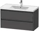 Duravit Ketho.2 Servantskap, 2 Skuffer 984x455 mm, Grafitt Matt