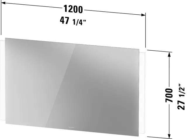 Duravit Ketho.2 Speil m/LED-Lys 1200x700 mm, dimmer, Hvit Matt 