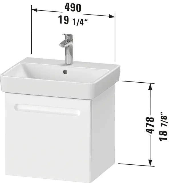 Duravit No.1 Servantskap, 1 Skuff 490x426 mm, Grafitt Matt 