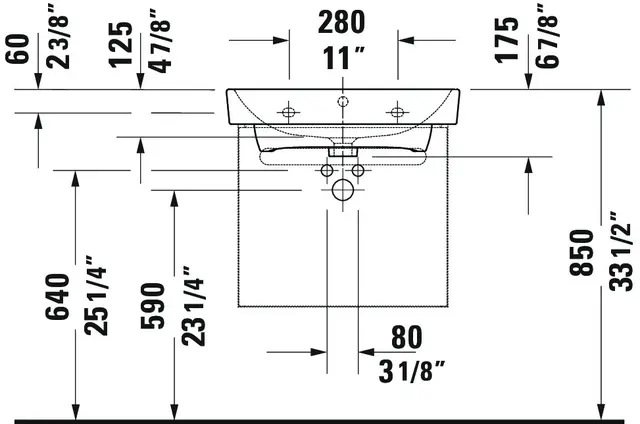 Duravit No.1 Servantskap, 1 Skuff 540x426 mm, Grafitt Matt 