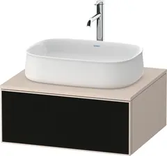 Duravit Zencha Servantskap, 1 Skuff 650x550 mm, Sort Linjestruktur/Taupe