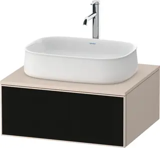 Duravit Zencha Servantskap, 1 Skuff 650x550 mm, Sort Linjestruktur/Taupe