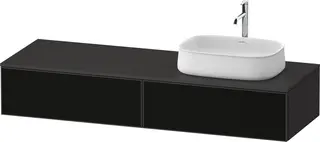 Duravit Zencha Servantskap m/2 skuffer 1600x550 mm, H&#248;yre, Black Line Struktur