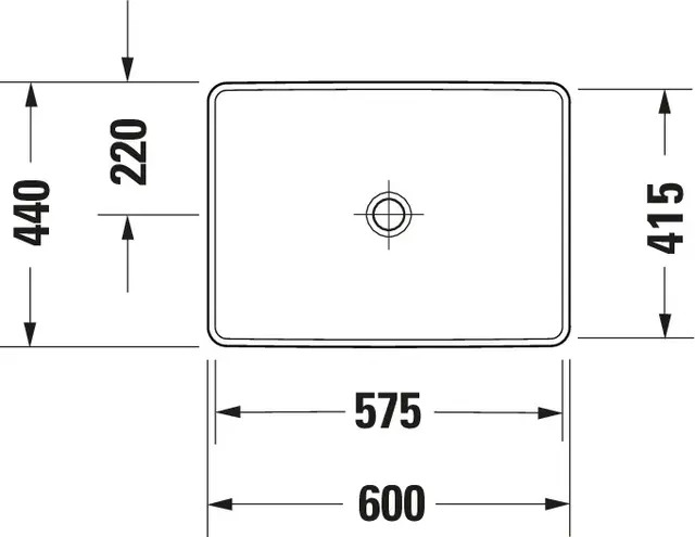 Duravit D-Neo Servant 600x435 mm, Hvit 