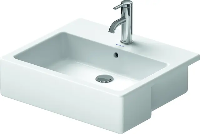 Duravit Vero Servant for frembygging 550x470 mm, u/bl.hull, m/overløp, Hvit 