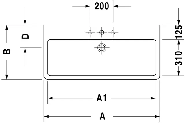 Duravit Vero Toppmontert servant 1200x470 mm, u/bl.hull, u/overløp, Hvit 