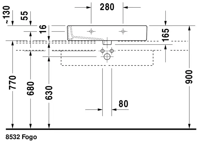 Duravit Vero Møbelservant 700x470 mm, 1 bl.hull, u/o.l, Hvit m/WG 