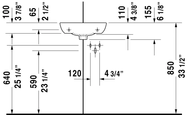 Duravit ME by Starck Hjørneservant 435x380 mm, 1 bl.hull, m/o.l, Hvit m/WG 