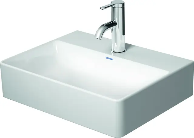 Duravit DuraSquare Toppmontert servant 450x350 mm, 1 bl.hull, u/o.l, Hvit m/WG 