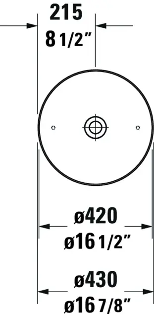 Duravit Cape Cod Toppmontert servant 430x430 mm, u/bl.hull, u/o.l, Hvit m/WG 