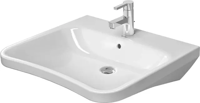 Duravit DuraStyle Vegghengt servant 650x570 mm, 1 bl.hull, m/o.l, Hvit m/WG 