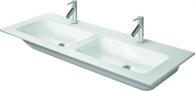 Duravit Me By Starck Dobbelservant 1300x490 mm, 1 bl.hull, m/overløp, Hvit 