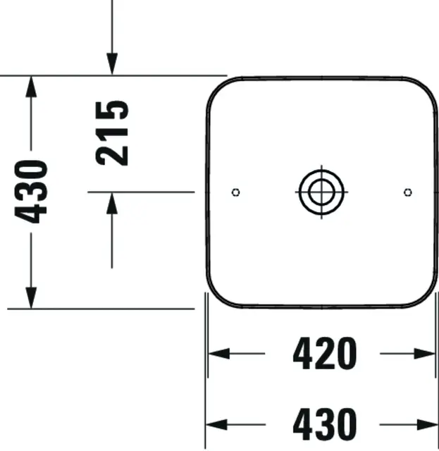 Duravit Cape Cod Toppmontert servant 430x430 mm, u/bl.hull, u/overløp, Hvit 