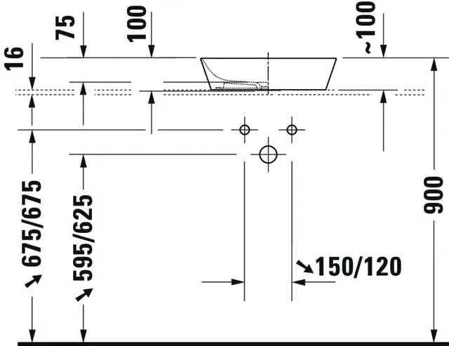 Duravit Cape Cod Toppmontert servant 430x430 mm, u/bl.hull, u/overløp, Hvit 